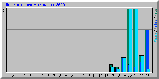 Hourly usage for March 2020